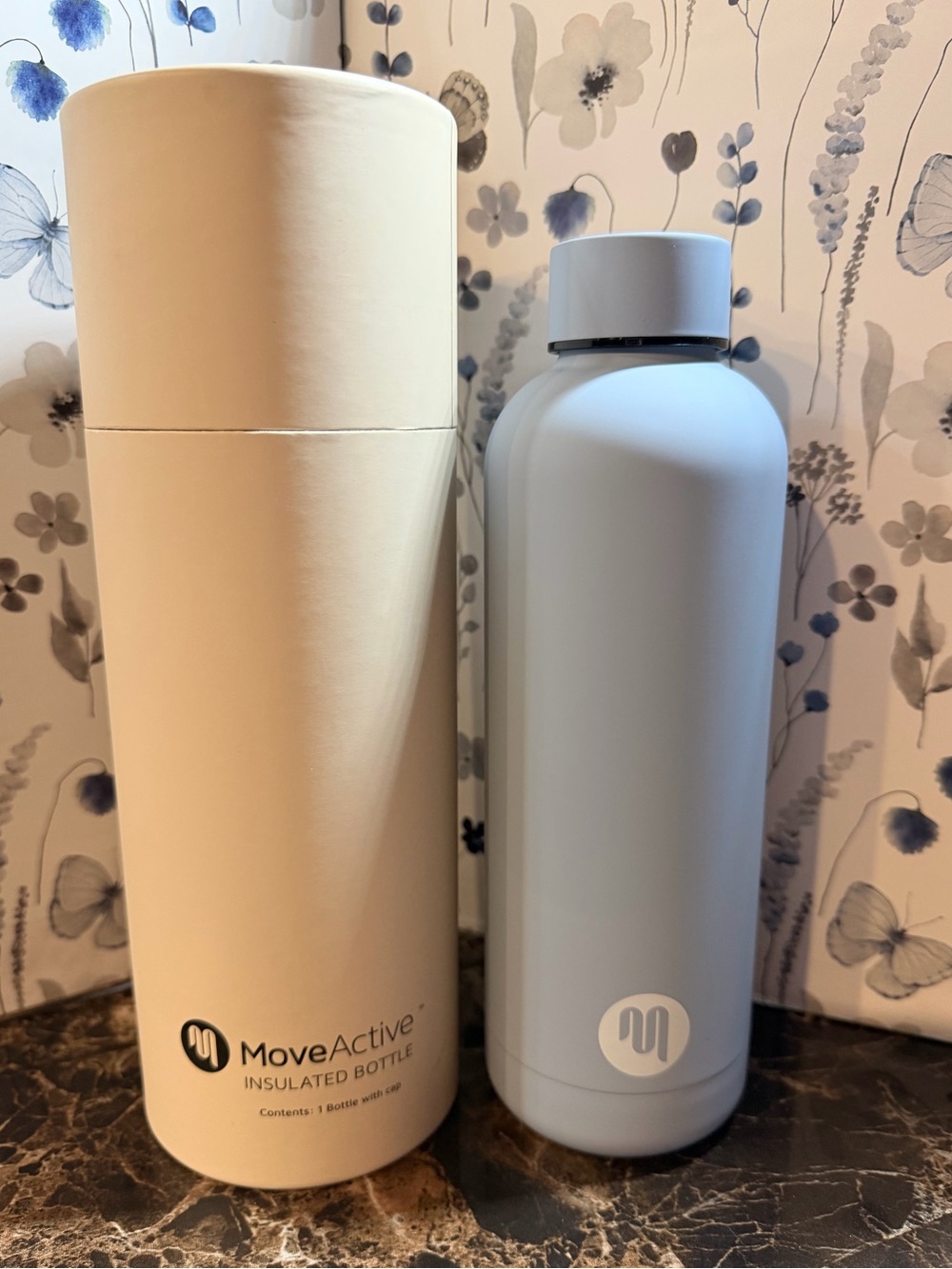New MoveActive double wall Insulated Drink Bottle in Daisy Blue